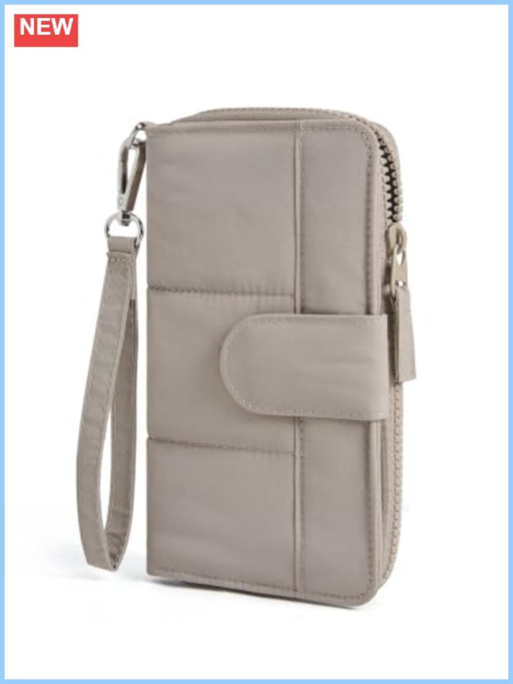 RFID Blocking Wristlet Wallet with 11 Card Slots and Detachable Strap
